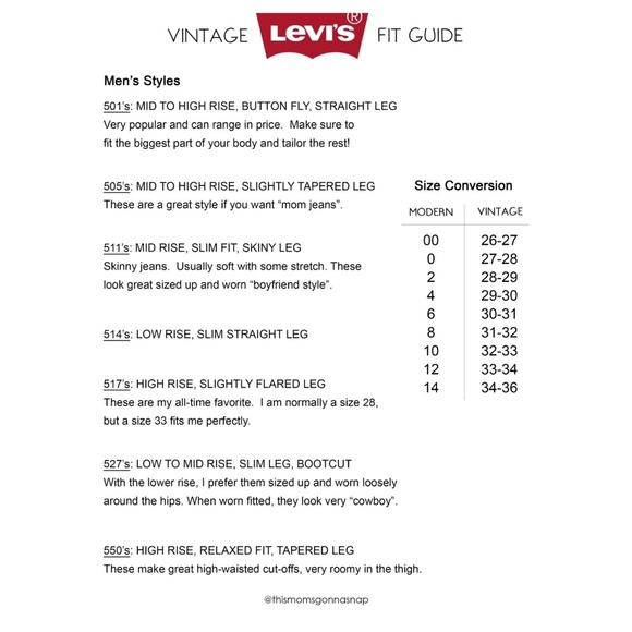 General Guide to Jean Sizing & Rise - Picture 3 of 4